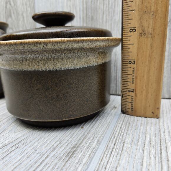 Mikasa Ultima Plus F2000 Creamer & Sugar‎ Bowl Set With Lid Brown Tan Japan MCM - Picture 10 of 11